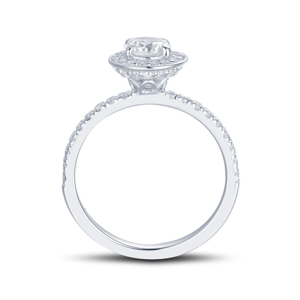 Valentina – Haloring i 950 Platina med diamant