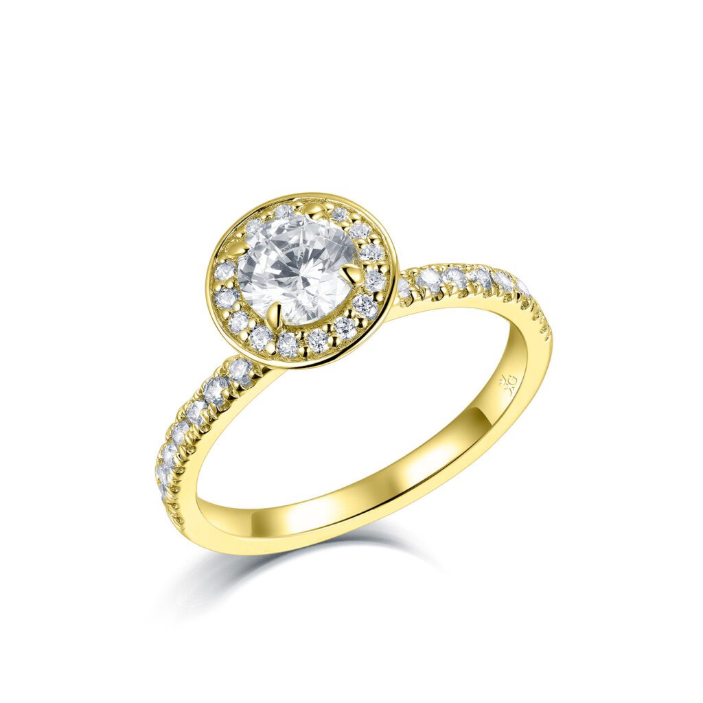 Valentina – Haloring i 18k Gulguld med diamant