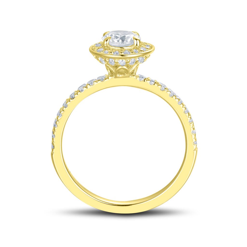 Valentina – Haloring i 18k Gulguld med diamant