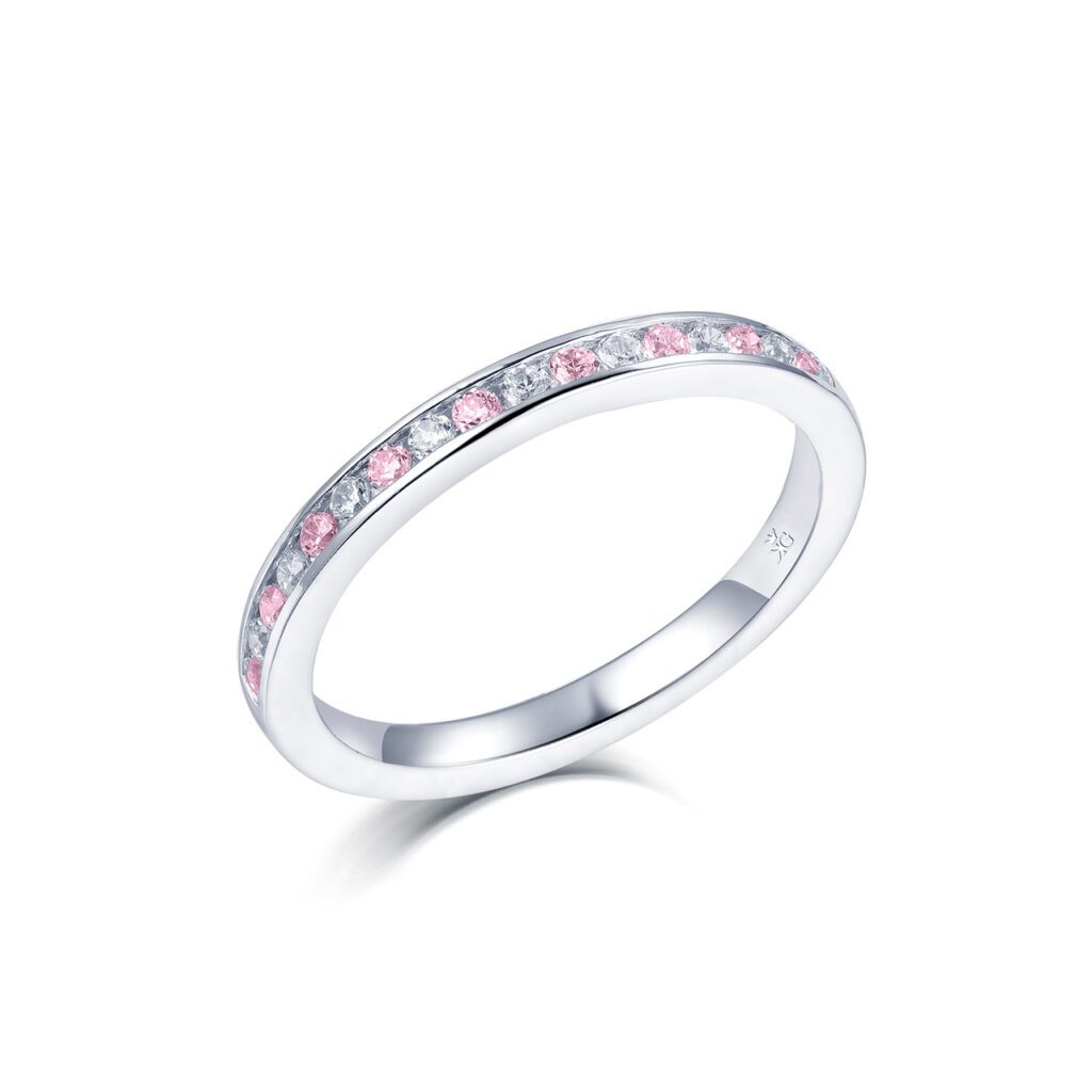 Vega Rosa/Diamant – Ringar med ädelstenar i 18k Vitguld