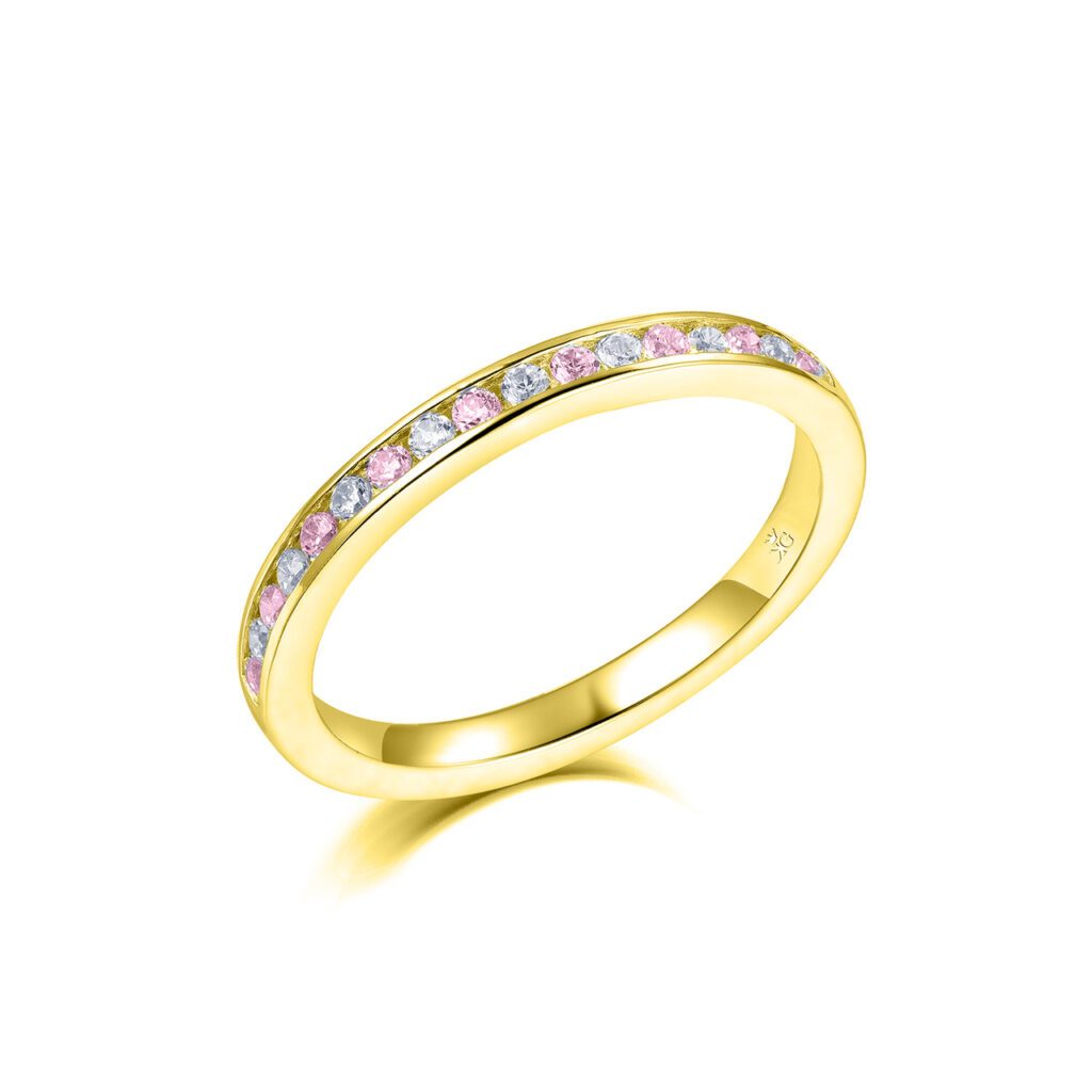 Vega Rosa/Diamant – Ringar med ädelstenar i 18k Gulguld