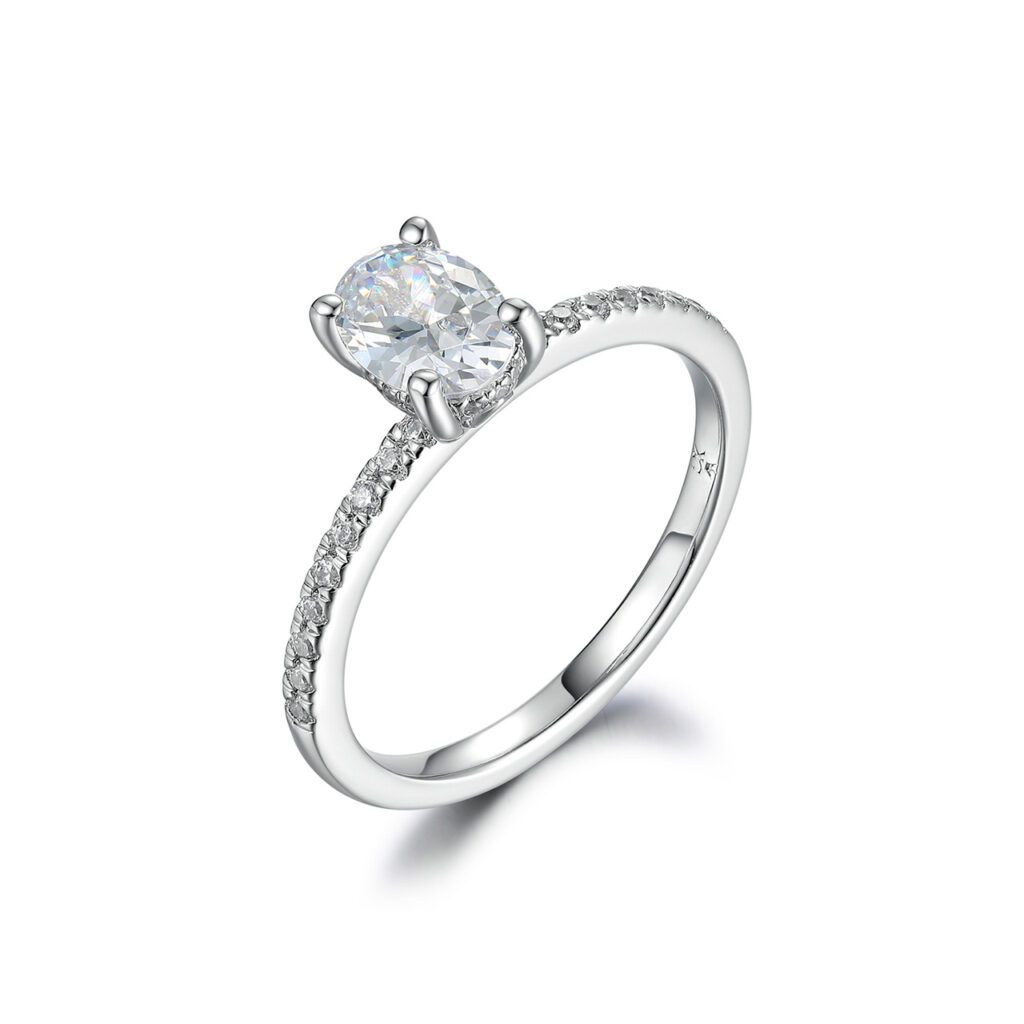 Wren – Sidostensring med diamanter i 950 Platina