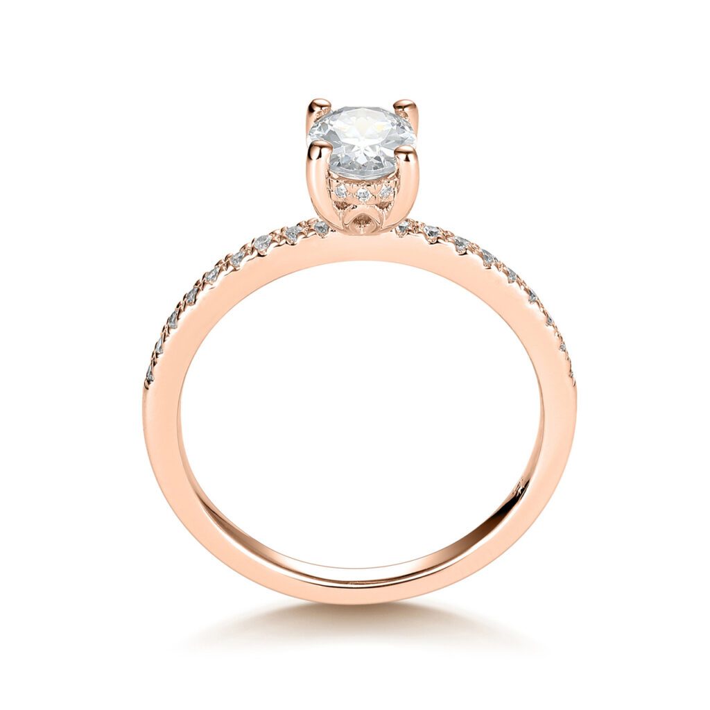 Wren – Sidostensring med diamanter i 18k Roséguld