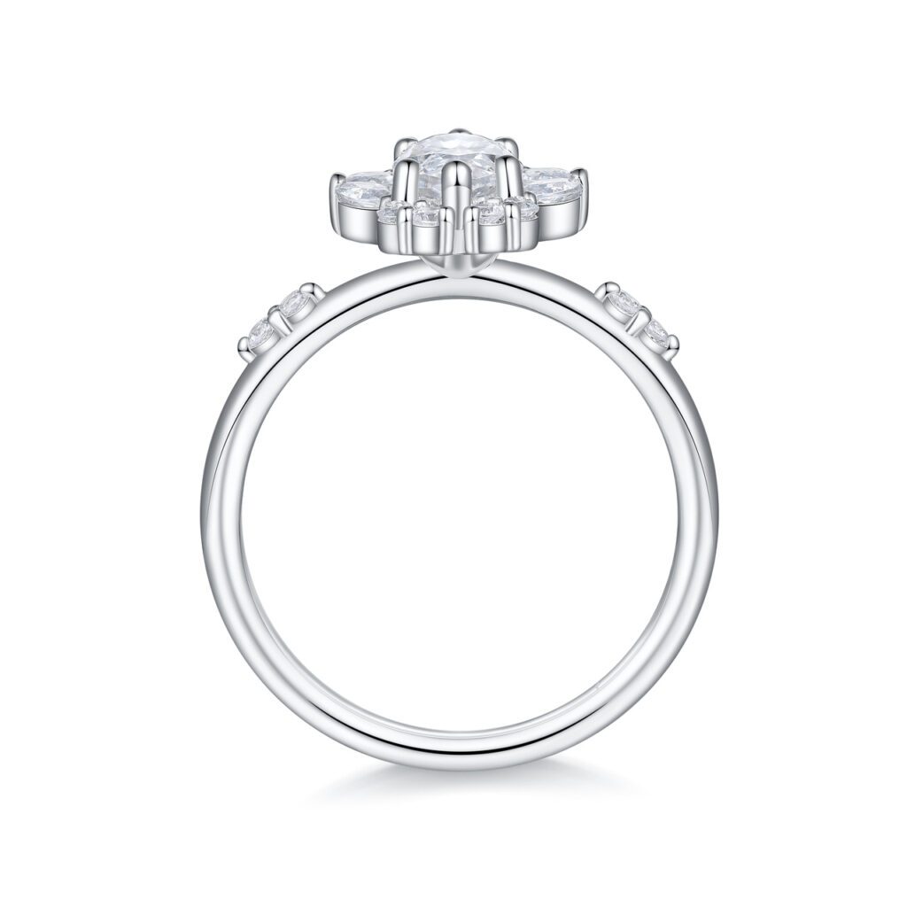 Zola – Flerstensring med diamanter i 950 Platina