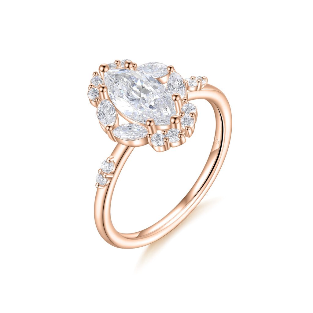 Zola – Flerstensring med diamanter i 18k Roséguld