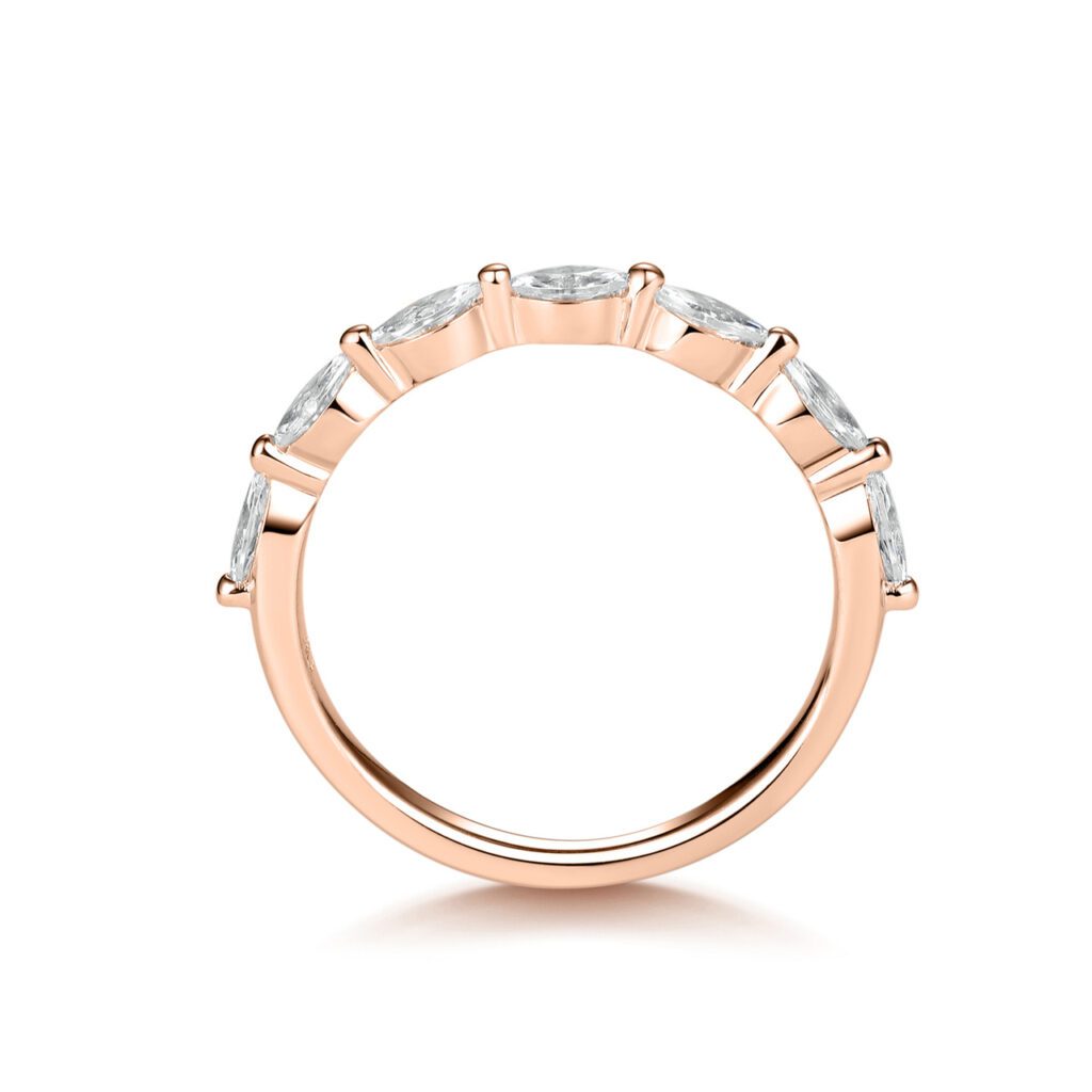 Adalaine 0.7 carat – Elegant Halvallians Ring i 18k Roséguld