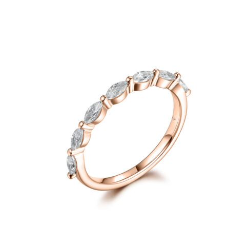 Adalaine – Elegant alliansring i 18k Roséguld med diamanter