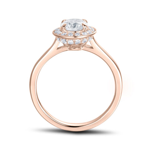 Adele – Haloring i 18k Roséguld med diamant - Bild 2