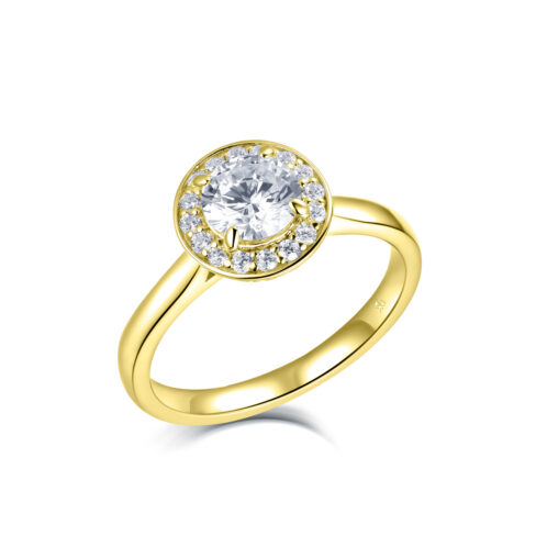 Adele – Haloring i 18k Gulguld med diamant