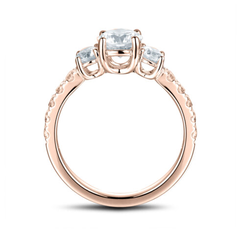 Cora – Ring i 18k Roséguld med tre centrala diamanter - Bild 2