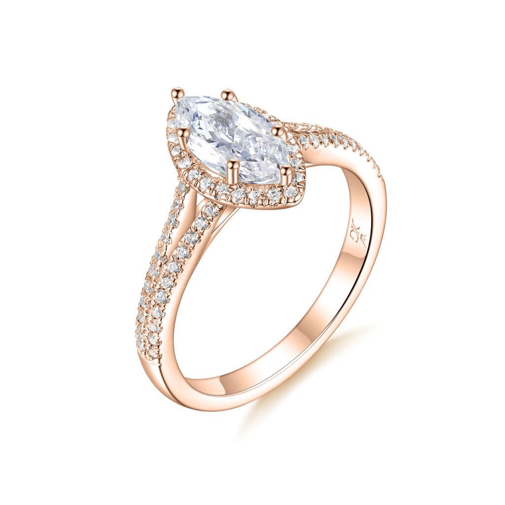 Aileen – Haloring i 18k Roséguld med diamant