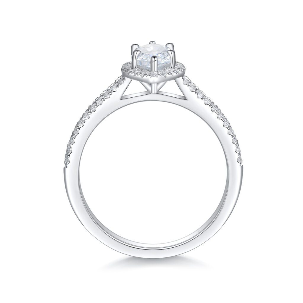 Aileen – Haloring i 950 Platina med diamant