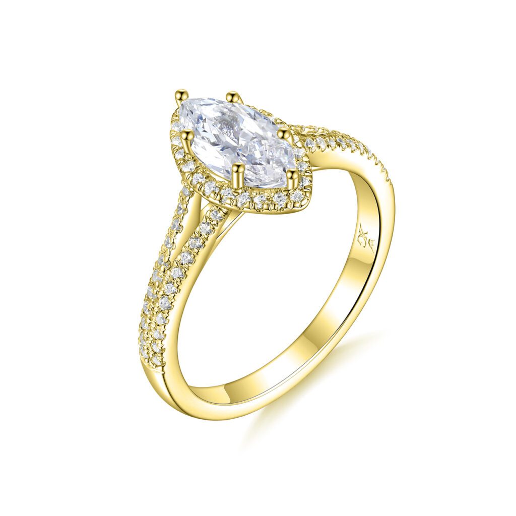 Aileen – Haloring i 18k Gulguld med diamant