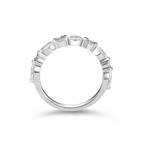 Alexis – Alliansring i 18k Vitguld med rund diamant - Bild 2