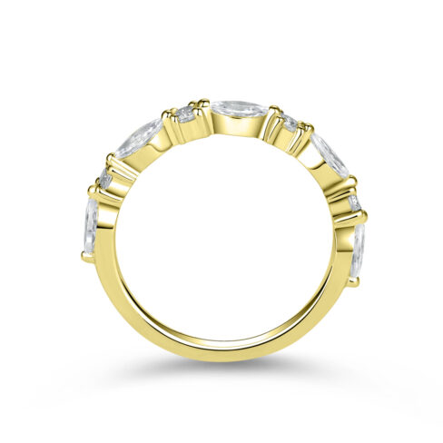 Alexis – Alliansring i 18k Gulguld med rund diamant - Bild 2