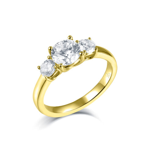 Ilaria – Ring i 18k Gulguld med tre centrala diamanter