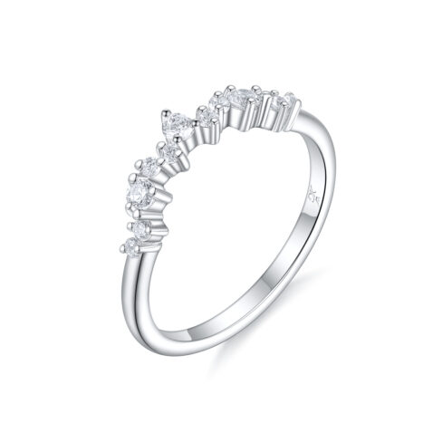 Angelina – Elegant alliansring i 950 Platina med diamanter