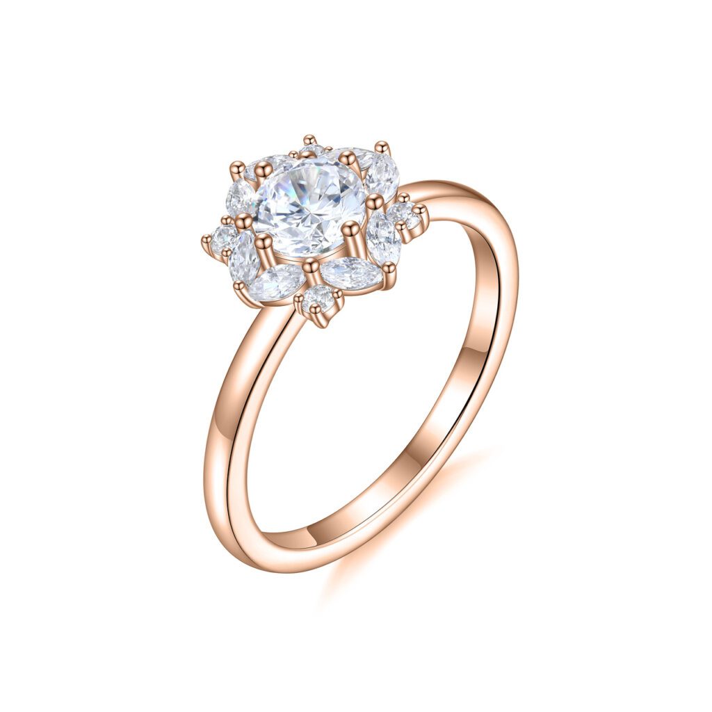 Ayelet – Flerstensring i 18k Roséguld med diamant
