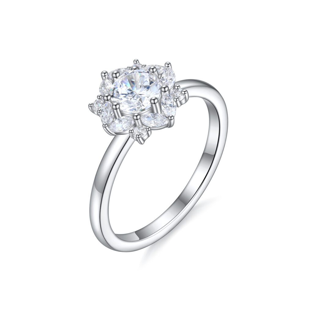 Ayelet – Flerstensring i 950 Platina med diamant