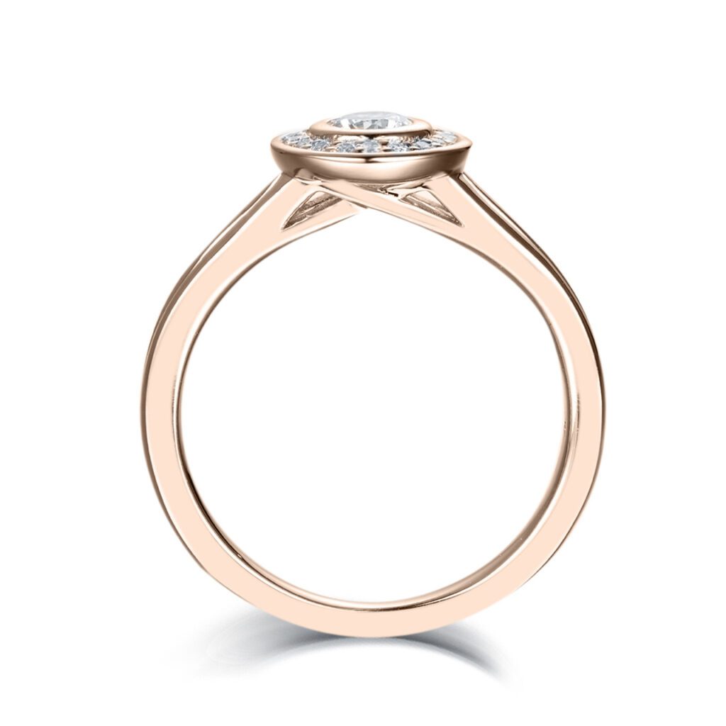 Chloris – Haloring i 18k Roséguld med diamant