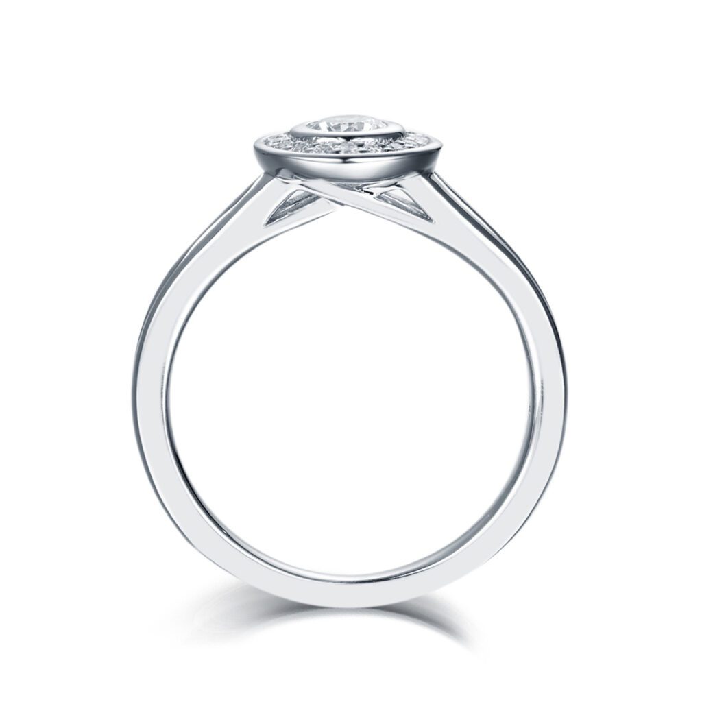 Chloris – Haloring i 18k Vitguld med diamant