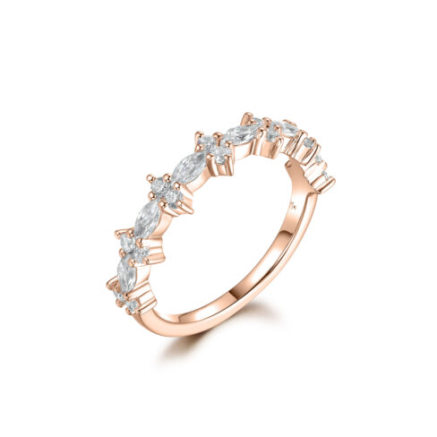 Clarisse – Alliansring i 18k Roséguld med rund diamant