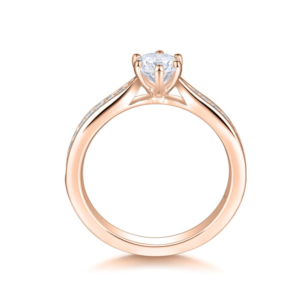 Diana – Sidostensring med diamanter i 18k Roséguld
