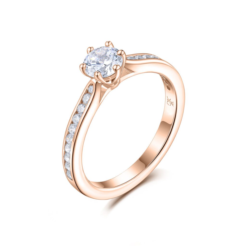 Diana – Sidostensring med diamanter i 18k Roséguld