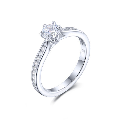Diana – Sidostensring med diamanter i 950 Platina