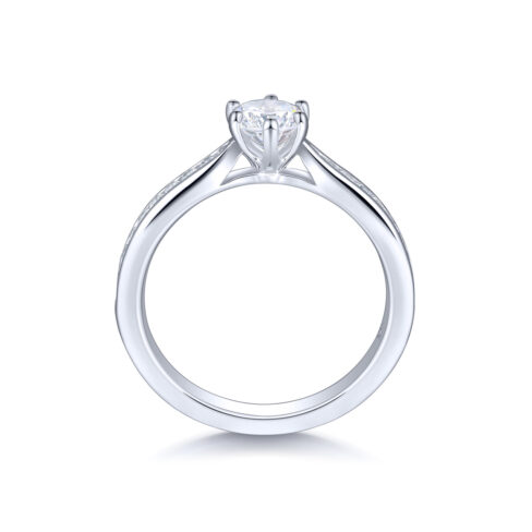 Diana – Sidostensring med diamanter i 950 Platina - Bild 2