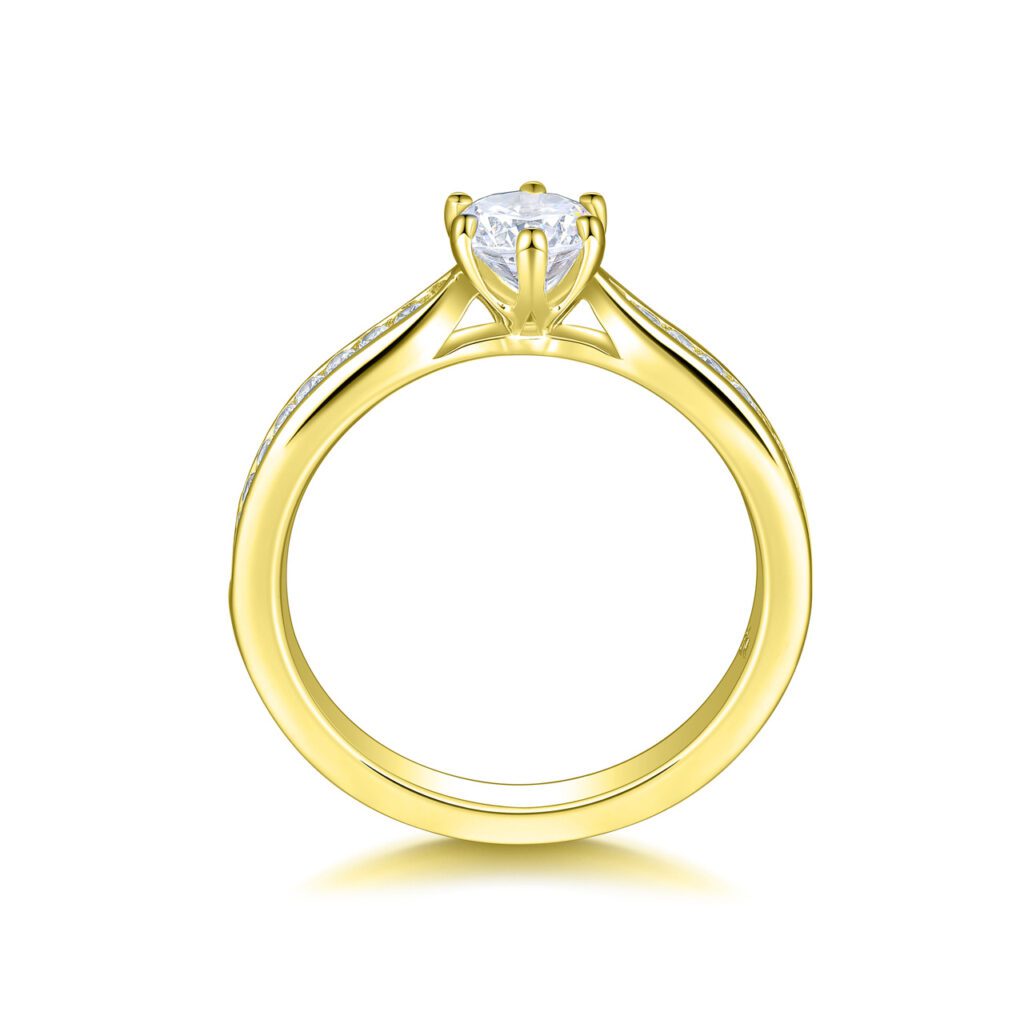 Diana – Sidostensring med diamanter i 18k Gulguld