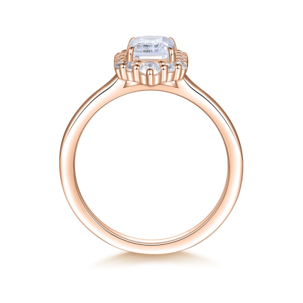 Dina – Haloring i 18k Roséguld med diamant