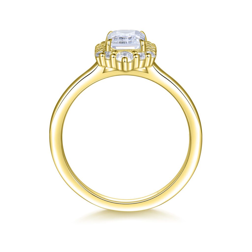 Dina – Haloring i 18k Gulguld med diamant