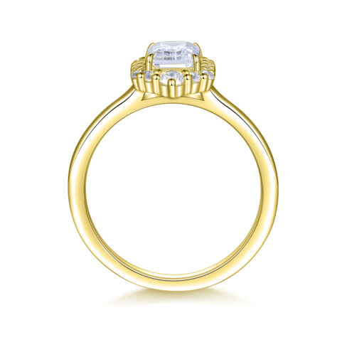 Dina – Haloring i 18k Gulguld med diamant - Bild 2