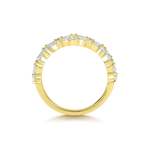 Dream – Asymmetrisk ring i 18k Gulguld med rund diamant - Bild 2
