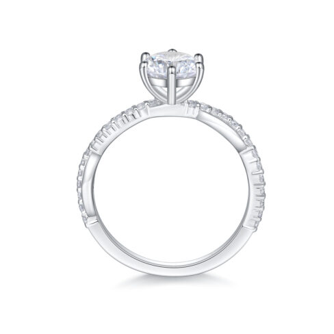 Eira – Sidostensring med diamanter i 950 Platina - Bild 2