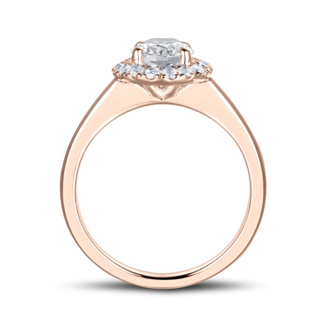 Eleanor – Haloring i 18k Roséguld med diamant