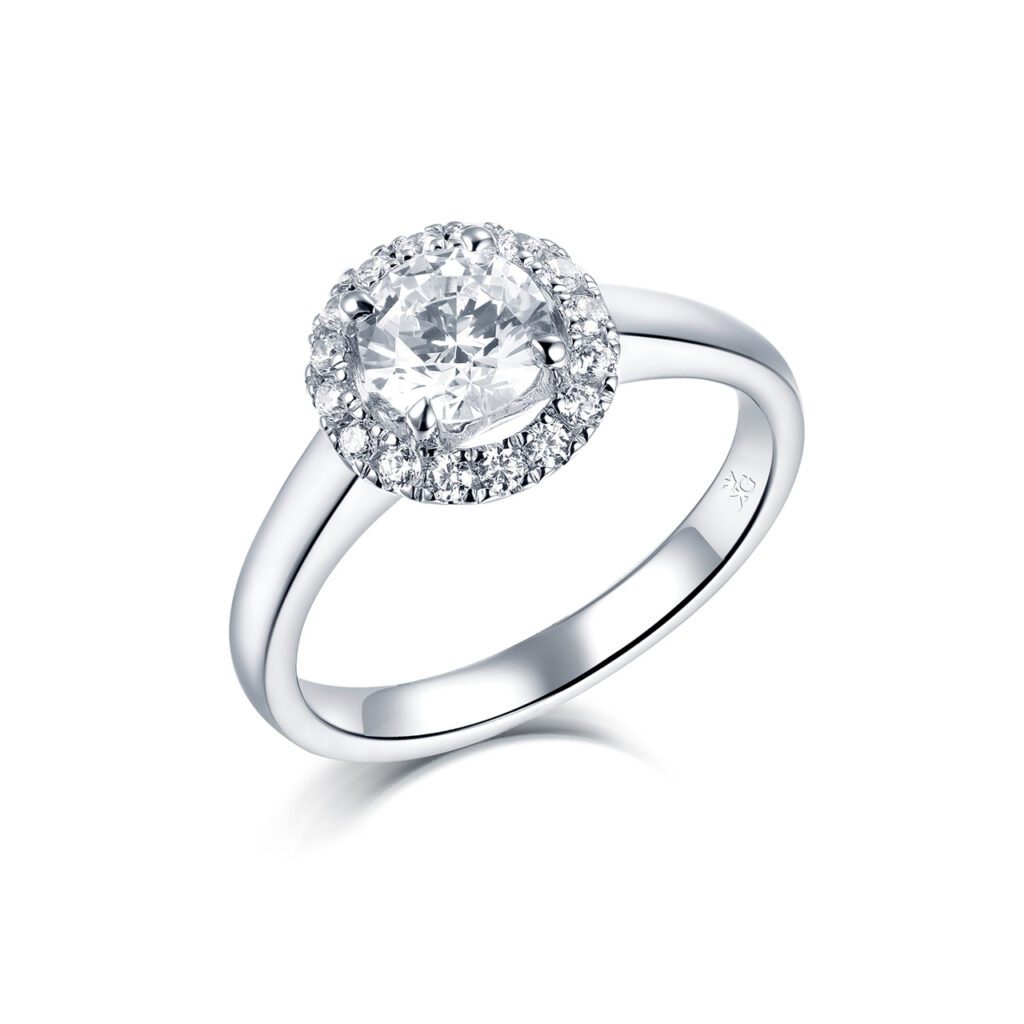 Eleanor – Haloring i 950 Platina med diamant