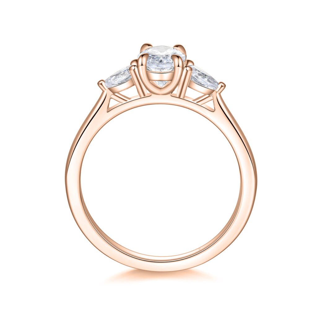 Ellery – Elegant Trestensring i 18k Roséguld