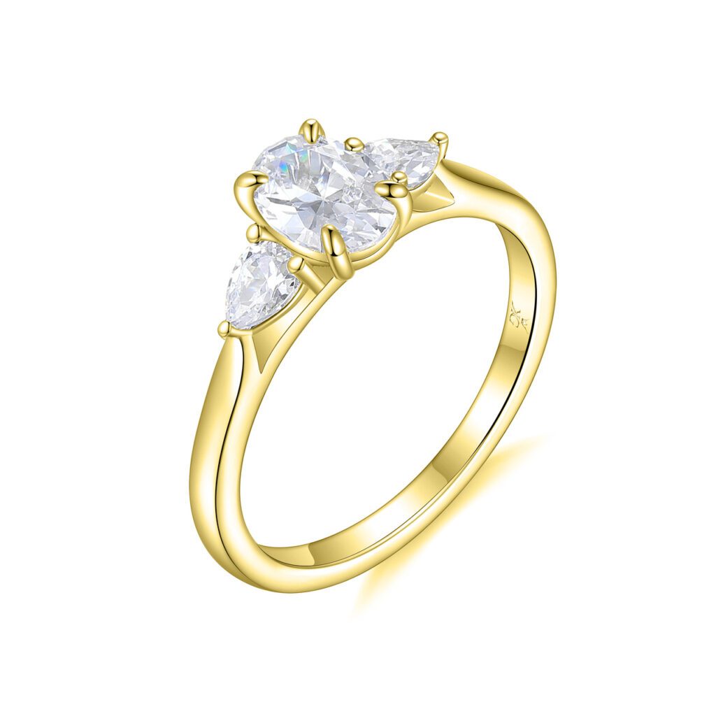 Ellery – Elegant Trestensring i 18k Gulguld