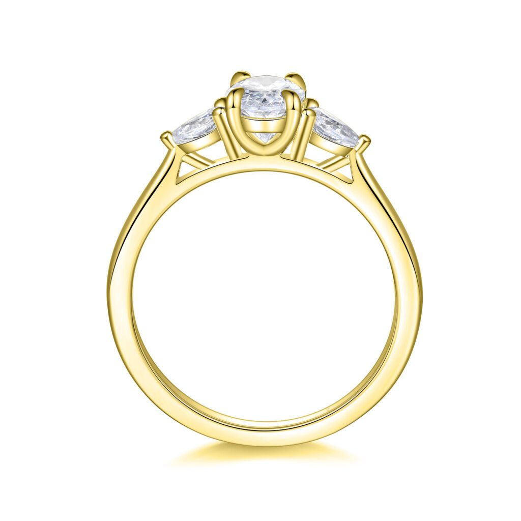 Ellery – Elegant Trestensring i 18k Gulguld