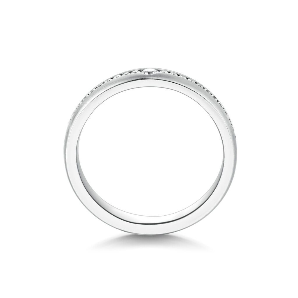 Ellison – Elegant alliansring i 14k Vitguld med diamanter