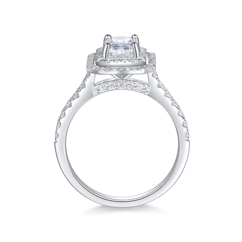 Elodie – Haloring i 950 Platina med diamant