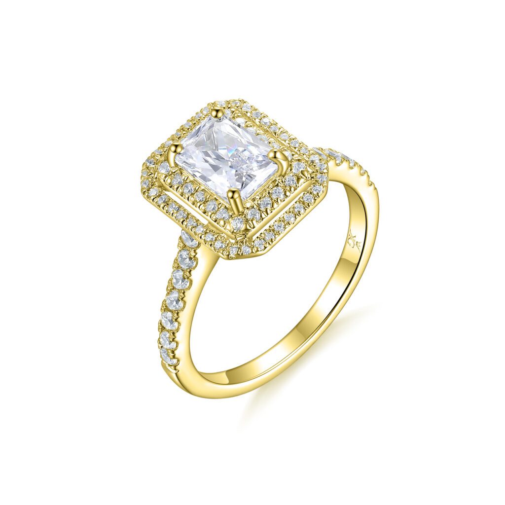 Elodie – Haloring i 18k Gulguld med diamant