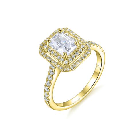 Elodie – Haloring i 18k Gulguld med diamant