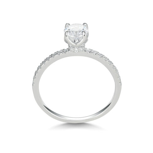 Elora – Sidostensring med diamanter i 18k Vitguld - Bild 2