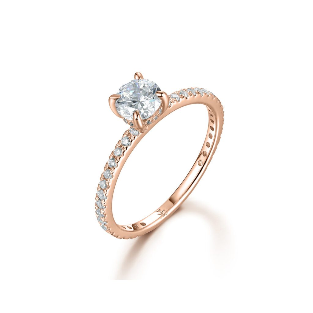 Emelia – Sidostensring med diamanter i 18k Roséguld