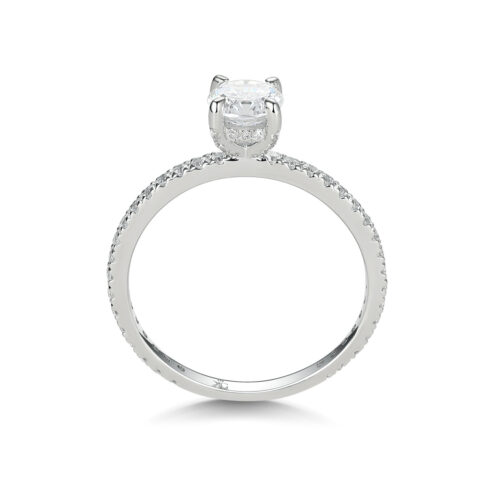 Emelia – Sidostensring med diamanter i 18k Vitguld - Bild 2