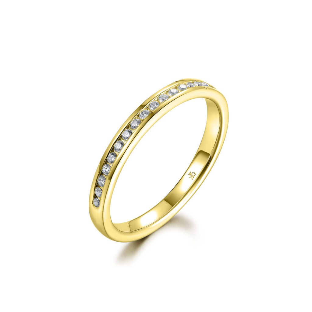 Emery – Elegant alliansring i 18k Gulguld med diamanter