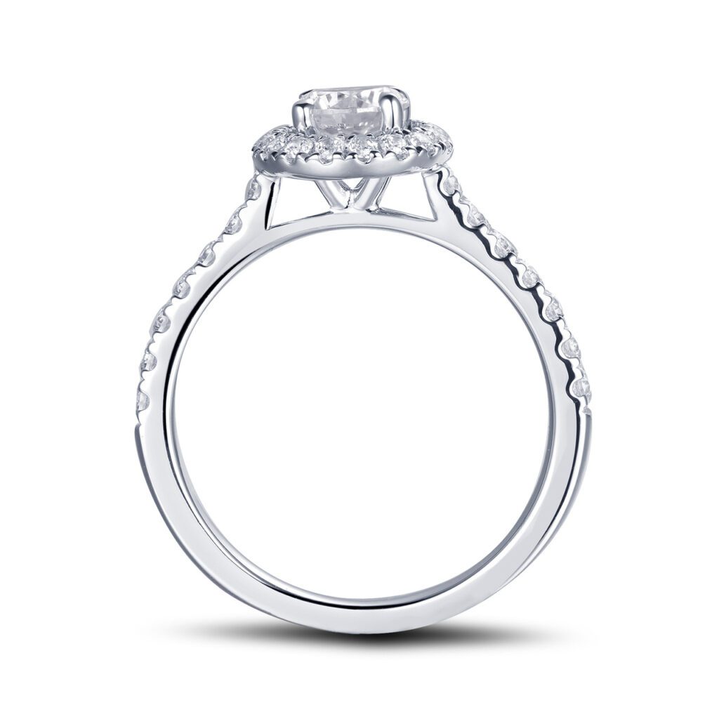 Emma – Haloring i 18k Vitguld med diamant